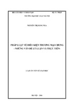 Pháp luật về điều kiện thương mại chung  những vấn đề lý luận và thực tiễn