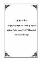 Biện pháp hạn chế và xử lý nợ khó đòi tại ngân hàng tmcp hàng hải chi nhánh hà nội