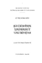 Quản lý rủi ro tín dụng tại ngân hàng ðầu tư và phát triển việt nam