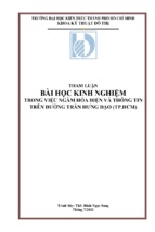 Bài học kinh nghiệm trong việc ngầm hóa điện và thông tin trên đường trần hưng đạo (tp. hồ chí minh)