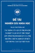 Tác động của quản trị doanh nghiệp và quản lý thu nhập lên tính thanh khoản của thị trƣờng chứng khoán sở hữu tập trung cao tại việt nam