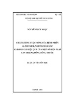 Chất lượng cuộc sống của bệnh nhân alzeimer, người chăm sóc và đánh giá hiệu quả của một số biện pháp can thiệp không dùng thuốc