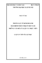 Pháp luật về kinh doanh bảo hiểm nhân thọ ở việt nam   những vấn đề lý luận và thực tiễn