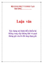 Xây dựng mô hình điều khiển hệ thống cung cấp không khí và quạt thông gió của lò đốt ứng dụng plc