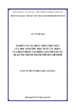 Nghiên cứu sự phát triển thể chất của học sinh tiểu học dưới sự tác động của hoạt động vận động giải trí tại các quận nội thành thành phố hồ chí minh