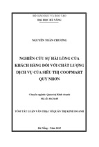 Tóm tắt luận văn thạc sĩ quản trị kinh doanh nghiên cứu sự hài lòng của khách hàng đối với chất lượng dịch vụ của siêu thị coopmart quy nhơn