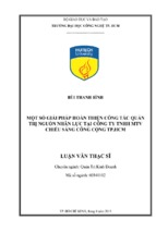 Một số giải pháp hoàn thiện công tác quản trị nguồn nhân lực tại công ty tnhh mtv chiếu sáng công cộng thành phố hồ chí minh
