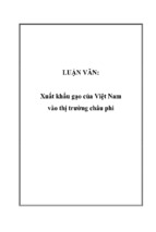 Xuất khẩu gạo của việt nam vào thị trường châu phi