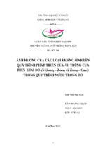 ảnh hưởng của các loại kháng sinh lên quá trình phát triển của ấu trùng cua biển giai đoạn (zoea1 – zoea5 và zoea5 – cua1) trong quy trình nước trong hở