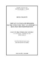 Thiết kế và sử dụng mô hình động dạy học sinh lý học thực vật (sinh học 11) bằng phần mềm ms.power point