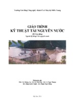 Giáo trình kỹ thuật tài nguyên nước trường miền trung