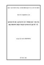 Kinh tế du lịch ở các tỉnh bắc trung bộ trong hội nhập kinh tế quốc tế