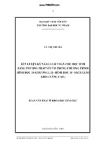 Luận văn thạc sĩ khoa học giáo dục rèn luyện kỹ năng giải toán véctơ trong chương trình hình học 10