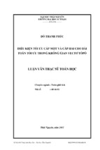 Luận văn thạc sĩ khoa học toán học điều kiện tối ưu cấp một và cấp hai cho bài toán tối ưu trong không gian vectơ tôpô