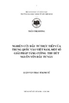 Nghiên cứu đầu tư trực tiếp của trung quốc vào việt nam