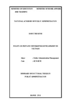 Policy on private universities development in vietnam