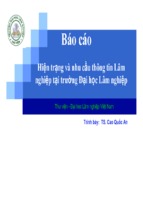 Báo cáo hiện trạng và nhu cầu thông tin lâm nghiệp tại trường đại học lâm nghiệp