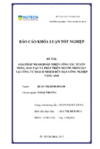 Thực trạng và một số giải pháp nhằm hoàn thiện công tác tuyển dụng, đào tạo và phát triển nguồn nhân lực tại công ty tnhh công nghiệp vàng anh