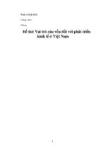 Vai trò của vốn đối với phát triển kinh tế ở việt nam