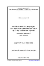 Giải pháp thúc đẩy hoạt động huy động vốn tại ngân hàng tmcp quân đội chi nhánh việt trì