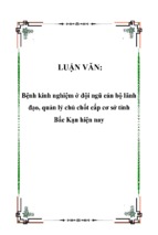 Bệnh kinh nghiệm ở đội ngũ cán bộ lãnh đạo, quản lý chủ chốt cấp cơ sở tỉnh bắc kạn hiện nay