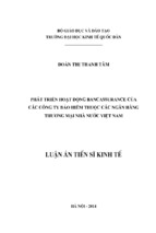 Phát triển hoạt động bancassurance của các công ty bảo hiểm thuộc các ngân hàng thương mại nhà nước việt nam