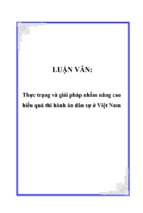 Thực trạng và giải pháp nhằm nâng cao hiểu quả thi hành án dân sự ở việt nam