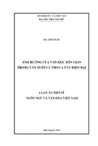 ảnh hưởng của văn học dân gian trong văn xuôi và thơ ca tày hiện đại