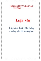 Lập trình thiết kế hệ thống chuông báo tại trường học