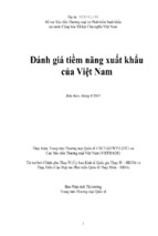 Báo cáo đánh giá tiềm năng xuất khẩu của việt nam