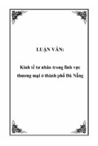 Kinh tế tư nhân trong lĩnh vực thương mại ở thành phố đà nẵng