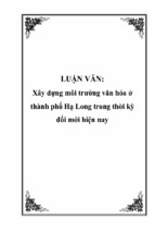 Xây dựng môi trường văn hóa ở thành phố hạ long trong thời kỳ đổi mới hiện nay