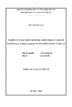 Nghiên cứu đặc điểm sinh học, sinh thái của bọ xít xanh nezara viridula (linnaeus) ở vùng đồng bằng nghệ an
