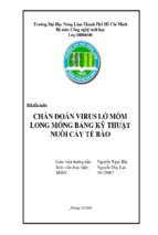 Chẩn đoán virus lở mồm long móng bằng kỹ thuật nuôi cấy tế bào