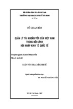 Quản lý khoản vốn của việt nam trong bối cảnh hội nhập kinh tế quốc tế