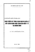 Luận văn thạc sĩ hoàn thiện qui trình giám định và quản lý đối tượng khám chữa bệnh bảo hiểm y tế tại quảng ninh