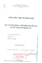 Cải tạo mở rộng lưới điện truyền tải có xét đến khả năng tải