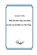 Biến đổi mức sống của nhóm cư dân sau tái định cư ở đà nẵng