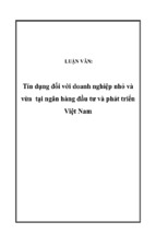 Tín dụng đối với doanh nghiệp nhỏ và vừa tại ngân hàng đầu tư và phát triển việt nam