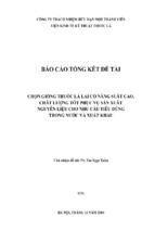 Chọn giống thuốc lá lai có năng suất cao, chất lượng tốt phục vụ sản xuất nguyên liệu