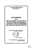 điều tra nghiên cứu rạn san hô và các hệ sinh thái liên quan vùng biển từ hòn chảo đến nam đèo hải vân và bán đảo sơn trà