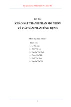 Bài tập môn nhiên liệu và dầu mỏ khảo sát thành phần mỡ nhờn và các sản phẩm ứng dụng