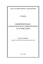 đảng bộ tỉnh tuyên quang lãnh đạo xây dựng đội ngũ cán bộ dân tộc thiểu số từ năm 1991 đến năm 2010