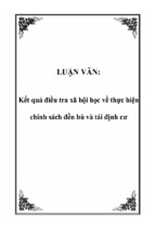 Kết quả điều tra xã hội học về thực hiện chính sách đền bù và tái định cư