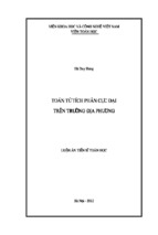 Toán tử tích phân cực đại trên trường địa phương