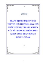 Trang bị điện điện tử dây truyền cán thép nhà máy cán thép việt nhật đi sâu nghiên cứu xây dựng hệ thống điều khiển công đoạn đóng b bằng plcs7 300