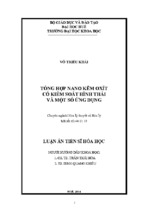 La38.002_tổng hợp nano kẽm oxít có kiểm soát hình thái và một số ứng dụng