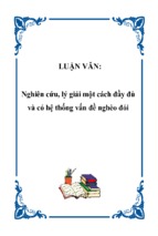 Nghiên cứu, lý giải một cách đầy đủ và có hệ thống vấn đề nghèo đói