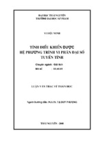 Tính điều khiển được hệ phương trình vi phân đại số tuyến tính