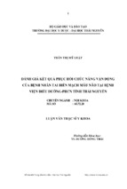 đánh giá kết quả phục hồi chức năng vận động của bệnh nhân tai biến mạch máu não tại bệnh viện điều dưỡng phcn tỉnh thái nguyên